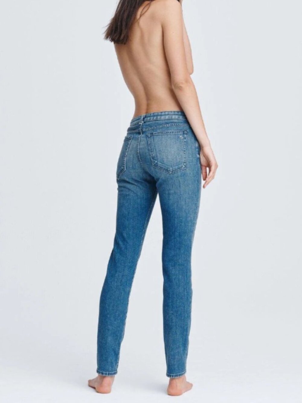 RAG & BONE I 'Dre' Low-Rise Sapphire Faded Blue Relaxed Slim Boyfriend Jeans, 28 - Picture 6 of 16